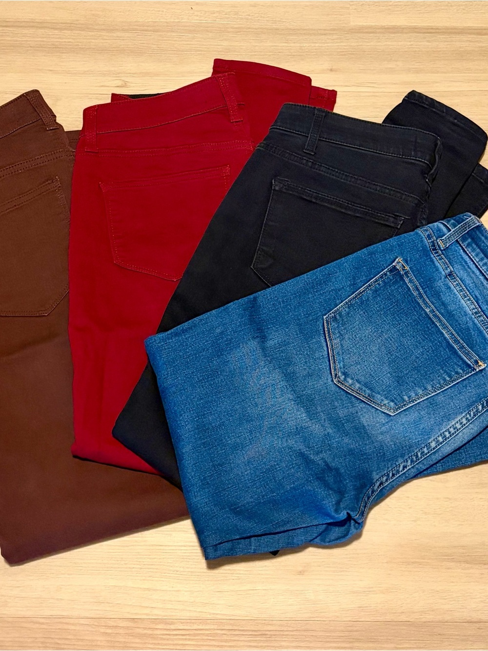 LuLaRoe Denim jeans Lot in Blue, Black, Brick Red, Brown - Picture 2 of 2